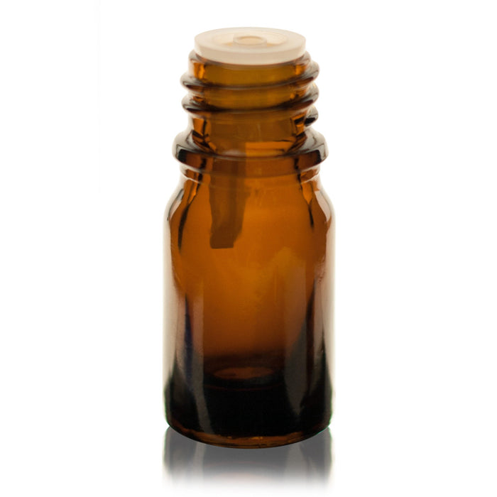 Amber Euro Glass Bottle 15 ml w/ Dropper Cap (Blk) (6 pack)