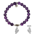 Amethyst Gemstone Bracelet with Flip Flop Sterling Silver Charm