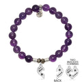 Amethyst Gemstone Bracelet with Forever Friends Sterling Silver Charm