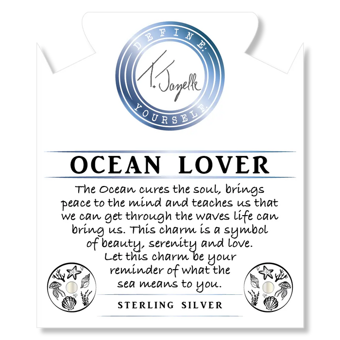 Amethyst Stone Bracelet with Ocean Lover Sterling Silver Charm