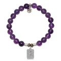 Amethyst Gemstone Bracelet with Snake Sterling Silver Charm