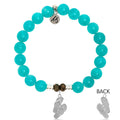 Aqua Amazonite Stone Bracelet with Flip Flop Sterling Silver Charm