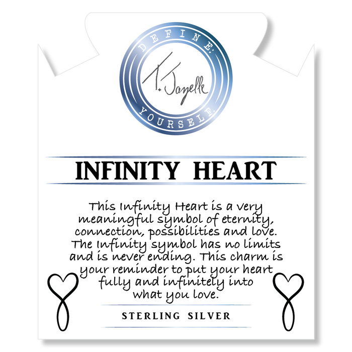 Aqua Amazonite Stone Bracelet with Infinity Heart Sterling Silver Charm