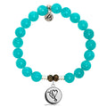 Aqua Amazonite Stone Bracelet with Nurse Sterling Silver Charm