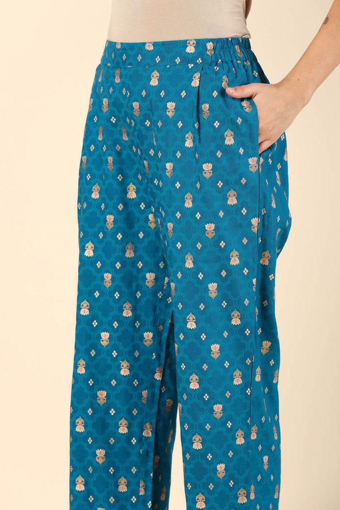 Aqua Blue Pregnancy Maternity Kaftan Set (Top & Bottom) for Pregnancy
