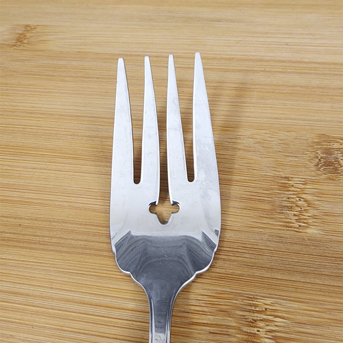 Ashmore Oneida Medium Solid Cold Meat Fork Stainless Burnished Handle Flatware