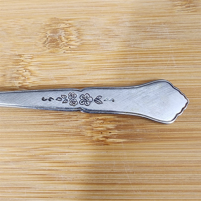 Ashmore Oneida Medium Solid Cold Meat Fork Stainless Burnished Handle Flatware