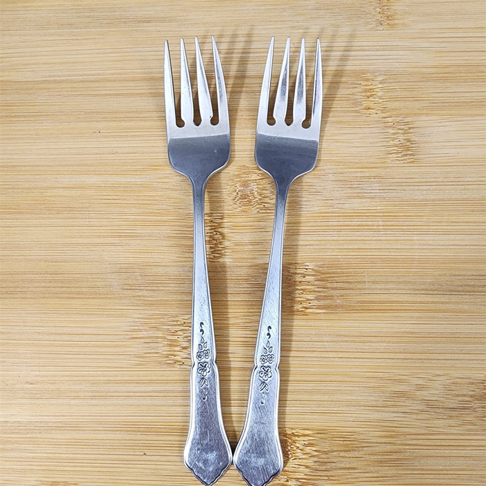 Ashmore Oneida Salad Fork Set of 2 Stainless Burnished Handle Flatware