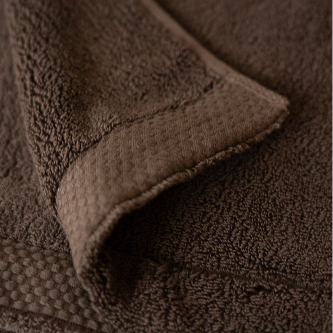 Close-up of a brown towel with textured surface