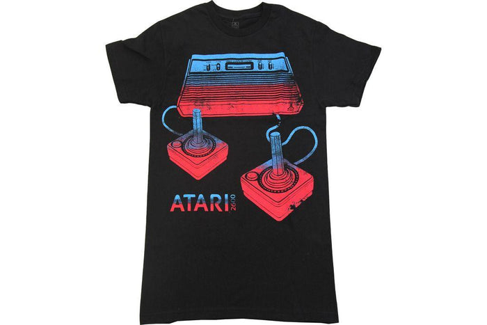 Atari Video Game Console And Joysticks Adult Black T-Shirt - TVStoreOnline