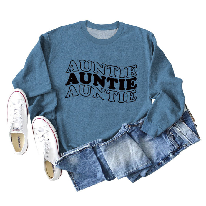 Blue sweater (black font) / S