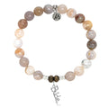 Australian Agate Stone Bracelet with Bride Sterling Silver Charm