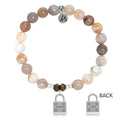 Australian Agate Stone Bracelet with Unbreakable Sterling Silver Charm