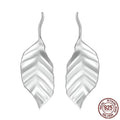Authentic 925 Sterling Silver Leaf Stud Earrings Leaves Drop Earrings for Women Birthday Gift Fine Jewelry