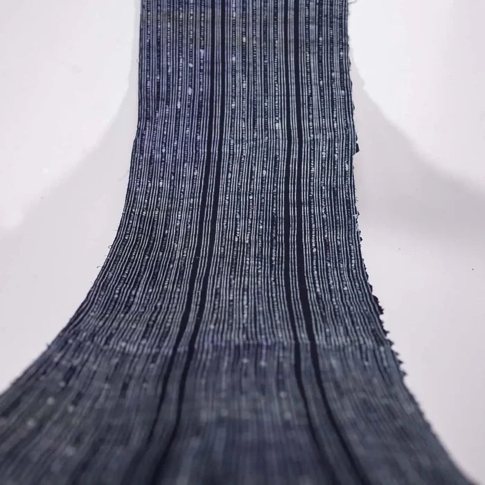 Vindigo fabric indigo handwoven striped long vertical view
