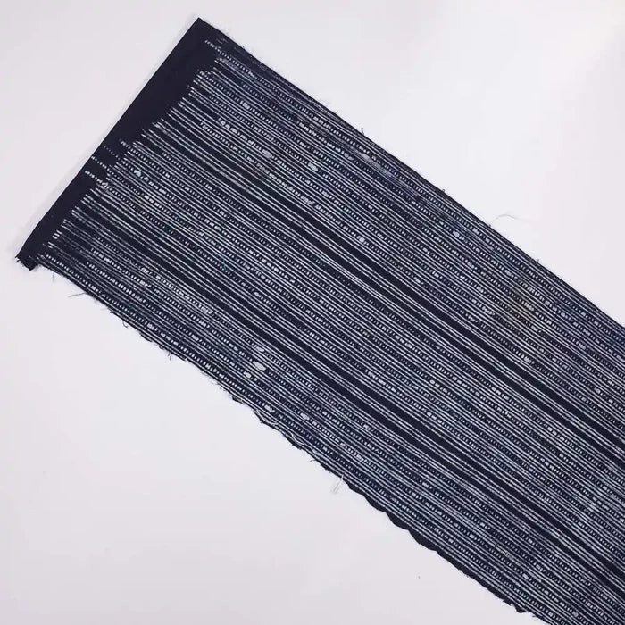 Vindigo fabric indigo handwoven striped flat view