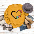 Autumn and Winter Ladies Tops Heart Dog footprint Print Sweatshirt