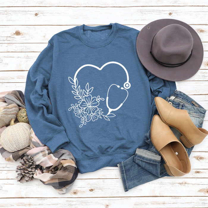 Blue sweater (white font) / S