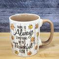 Autumn Thankful Mug Inspirational Quote, Coffee Tea Cup Rustic Harvest Blue Sky