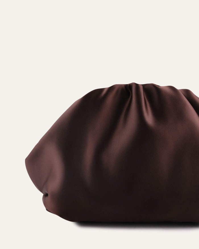 BAMBINI CLUTCH BAG BITTER CHOC SATIN