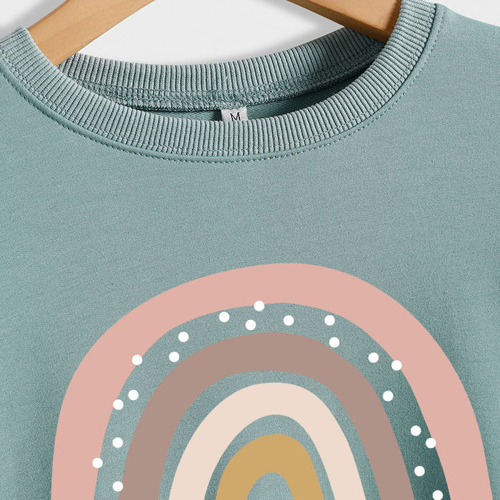 Be Kind Rainbow Print Round Neck Long Sleeve Women's Large Sweater