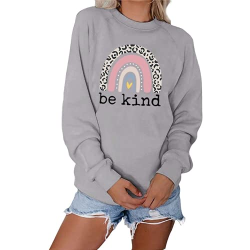 Be Kind Rainbow Sweatshirt for Women Kindness Shirt Rainbow Sweater