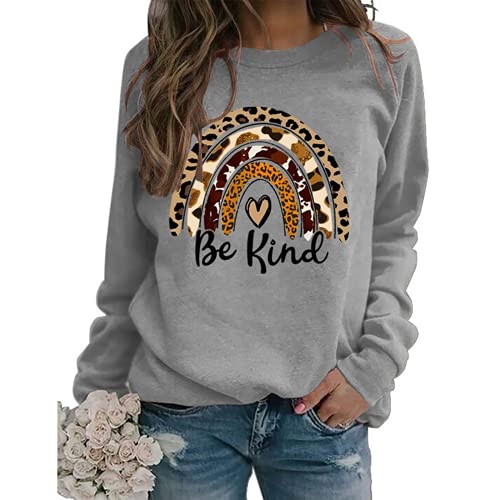 Be Kind Rainbow Sweatshirt for Women Long Sleeve Kindness Shirt