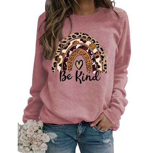 Be Kind Rainbow Sweatshirt for Women Long Sleeve Kindness Shirt