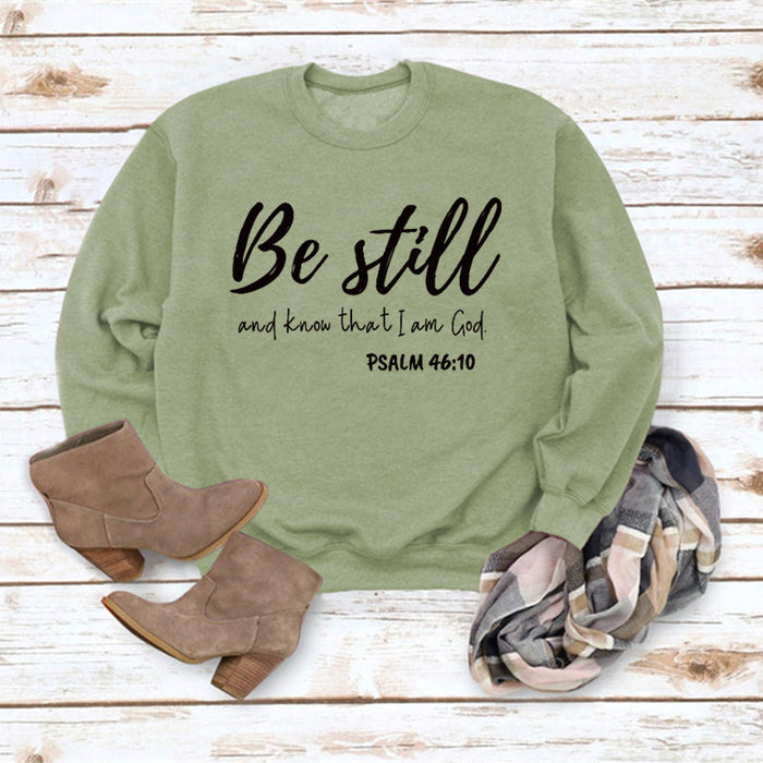 Olive sweater (black font) / S
