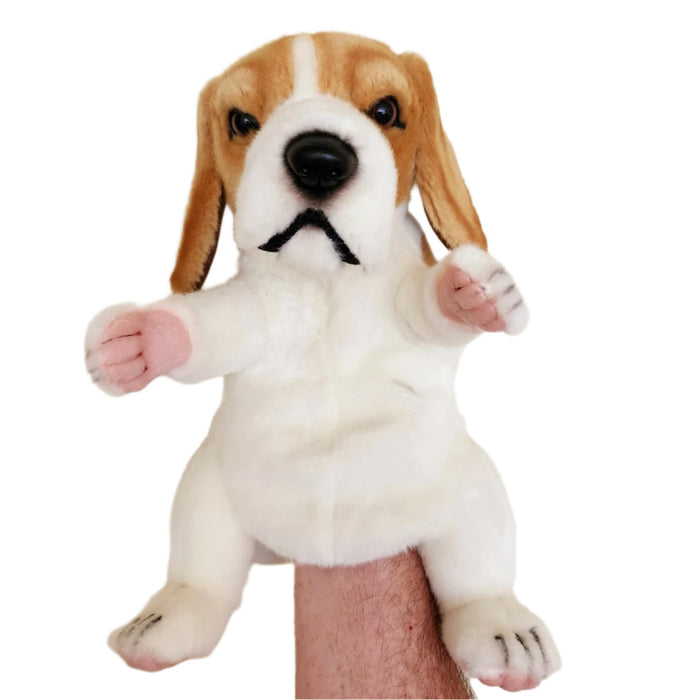 Beagle Dog Hand Puppet by Hansa True to Life Looking Plush Animal Learning Toy