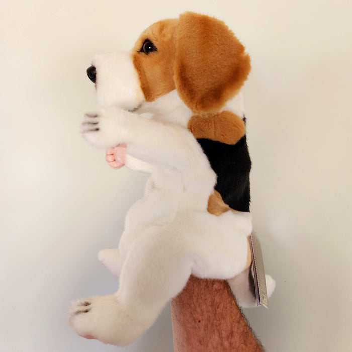 Beagle Dog Hand Puppet by Hansa True to Life Looking Plush Animal Learning Toy