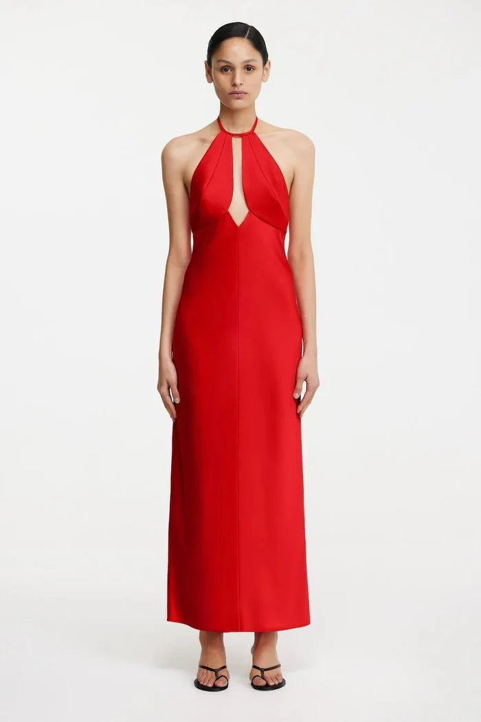 Becca Halter Dress - Chilli - SODA Fashion Haus