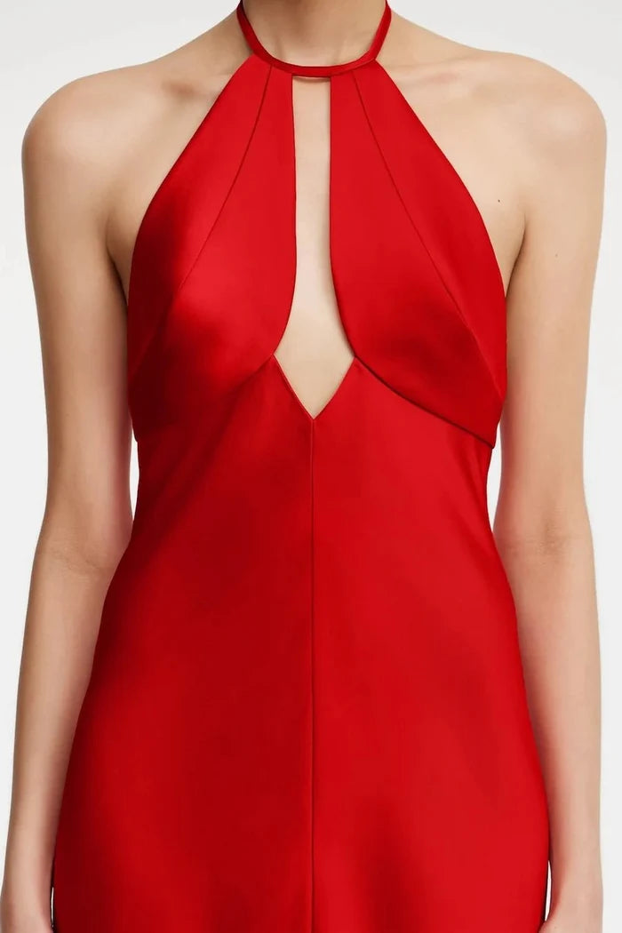 Becca Halter Dress - Chilli - SODA Fashion Haus