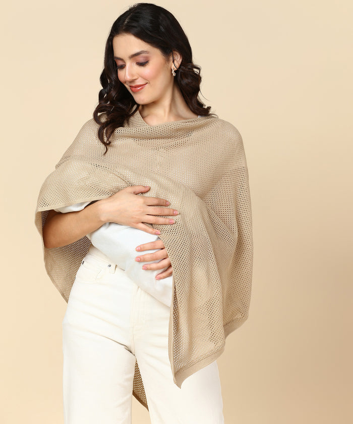 Beige Honeycomb Feeding & Nursing Cover - House Of Zelena™