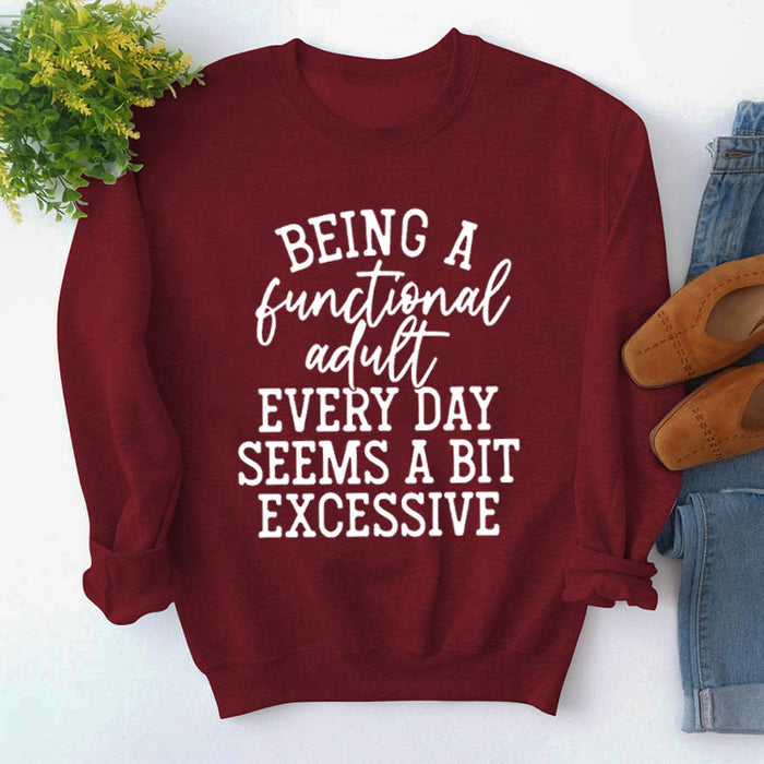 Red wine sweater (white font) / S