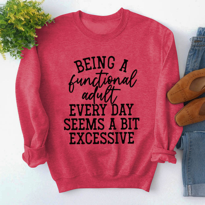 Red sweater (black font) / S