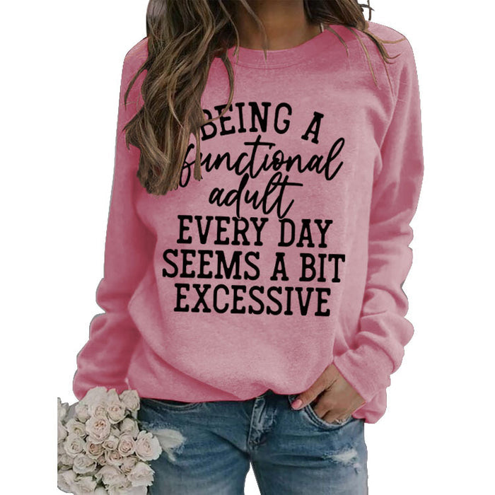 Being A Functional Round Neck Tops Long Sleeve Loose Sweatshirt