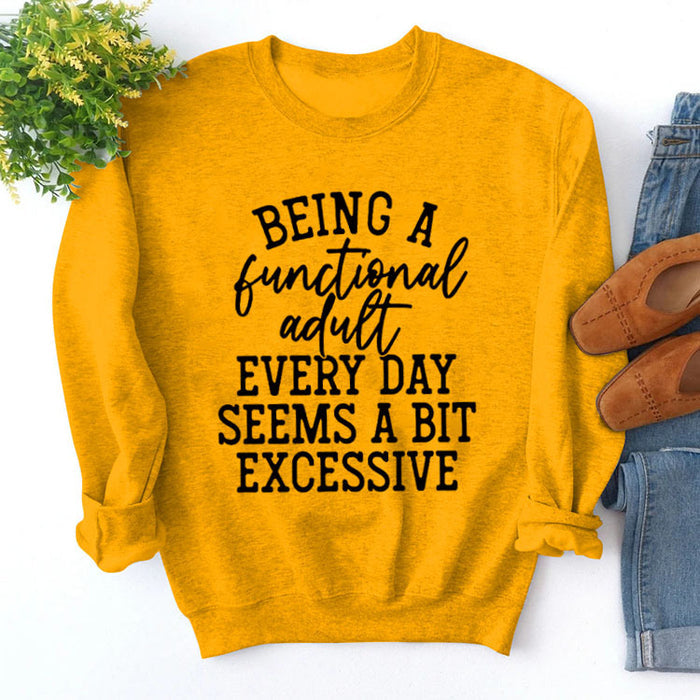 Yellow sweater (black font) / S