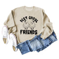 BEST GHOUL FRIENDS WOMEN'S MONOGRAM PRINT BOTTOMED CREWNECK SWEATSHIRT