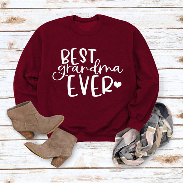 Wine red sweater (white font) / S