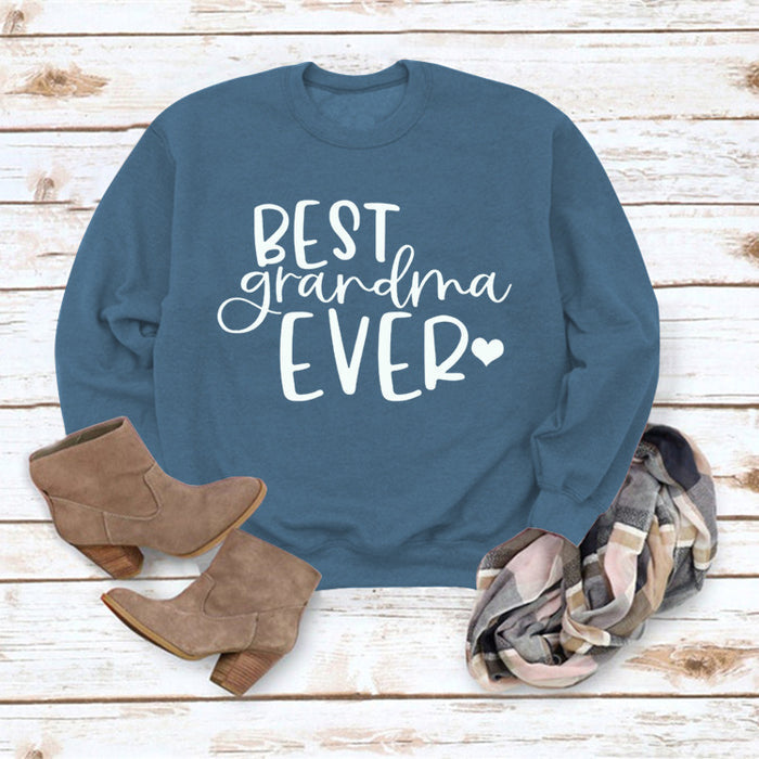 Blue sweater (white font) / S