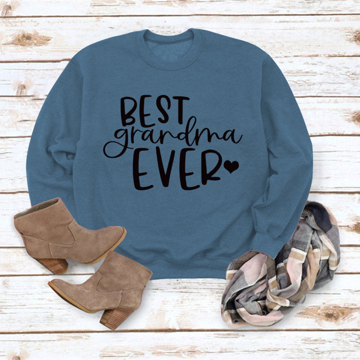 Blue sweater (black font) / S