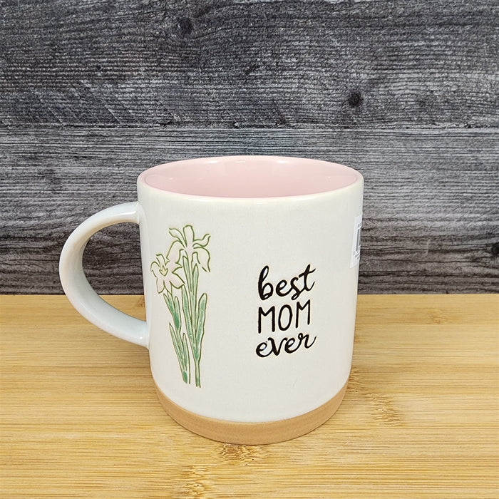 Best Mom Coffee Mug Ceramic Embossed White Tea Cup Mother by Blue Sky