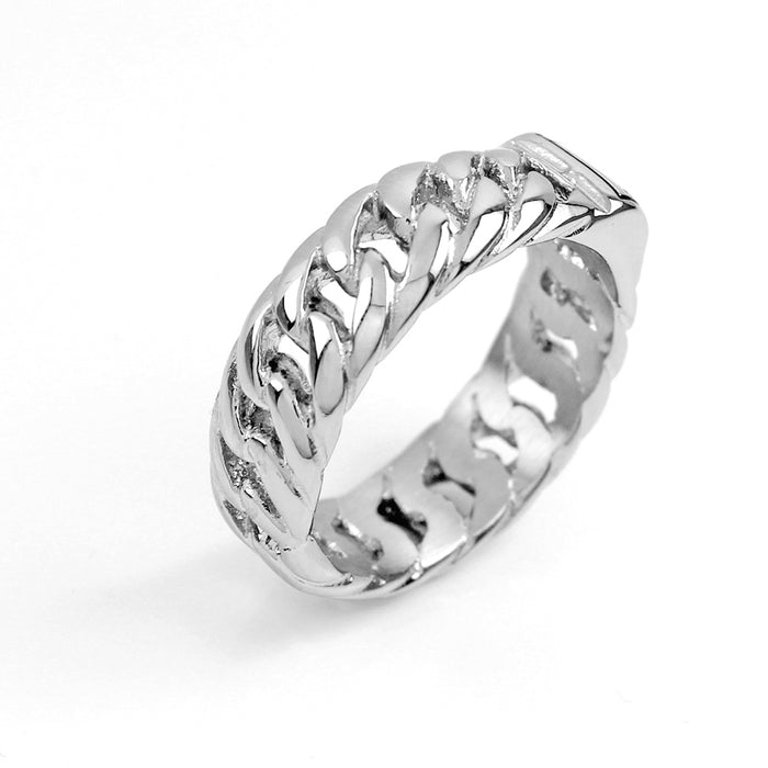 Biker Chain Titanium Ring