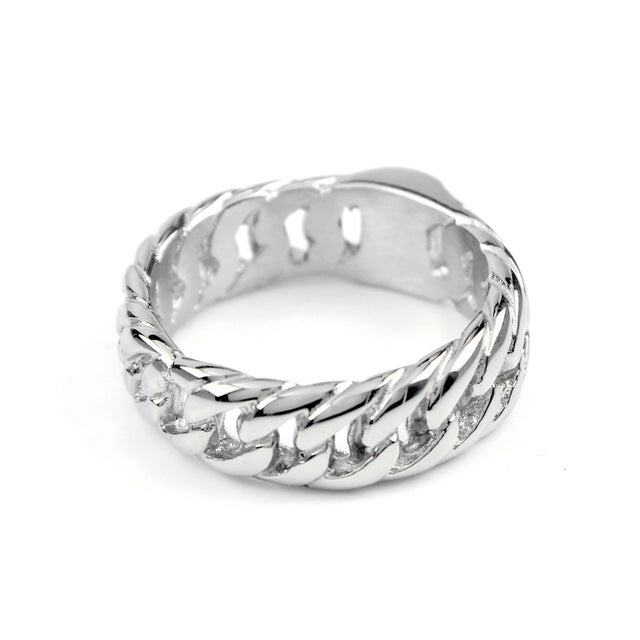 Biker Chain Titanium Ring