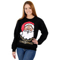 Black Santa Claus with Chain Ugly Christmas Sweatshirt-tvso