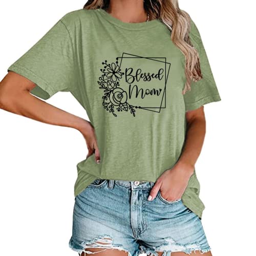 Blessed Mama Floral Shirt Women Graphic Tees