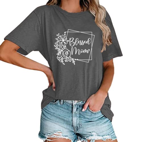 Blessed Mama Floral Shirt Women Graphic Tees