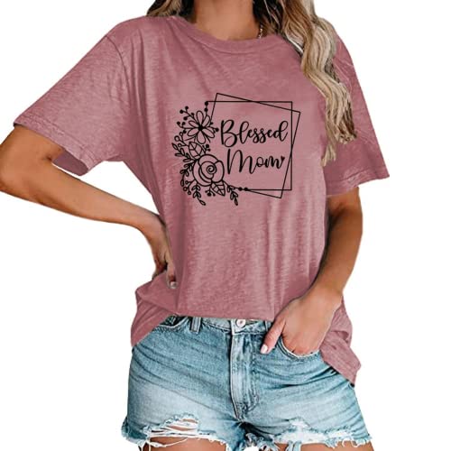 Blessed Mama Floral Shirt Women Graphic Tees