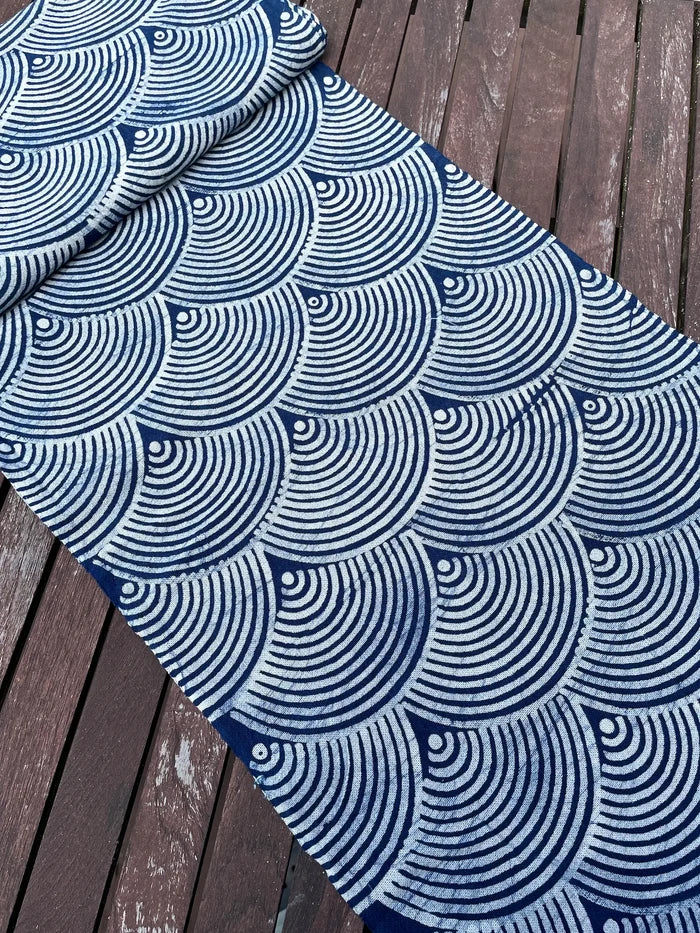Block print batik, Japanese wave pattern